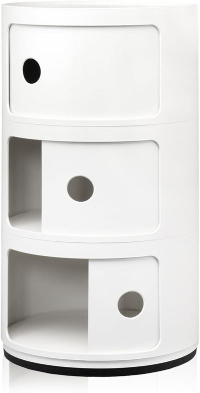 Kartell Componibile Endtische, Plastik, weiss, 32 x 58.5 x 32 cm & 4966/03 Componibile Endtische, Pl