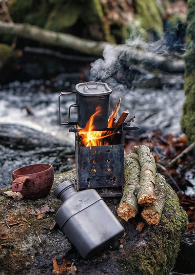 iBasingo Titan Feldflasche Camping Kochgeschirr Becher Militär Wasserflasche Outdoor Kantine Tassen