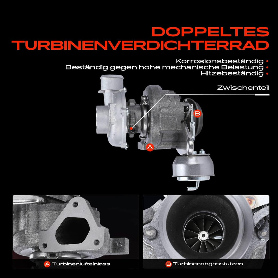 Frankberg Turbolader Abgasturbolader RHF4V/VV14 Diesel Kompatibel mit Viano W639 2.1L 2003-2013 Vito