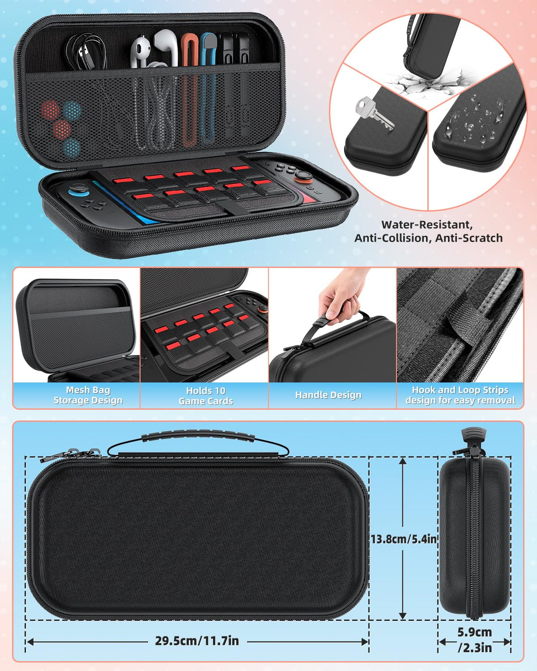 Switch 2 Pro Controller Zubehör-Bundle für Nintendo Switch 2, 2 × Schwarz | Tragetasche, Controller-