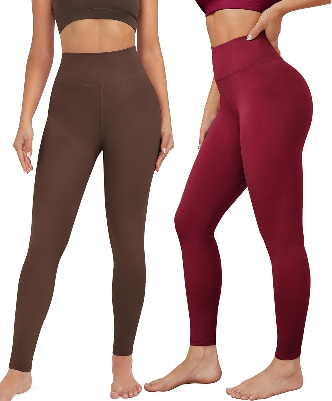 VALANDY Damen Weich Hosen-Set S-M 5 Packungen – 2 X Schwarz, Braun, Marineblau, Burgunderrot, S-M 5