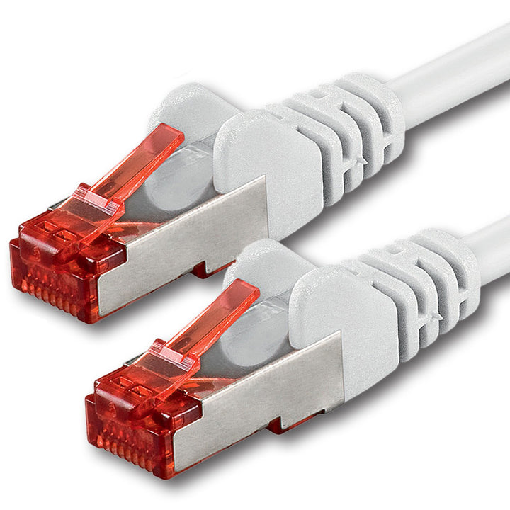 1aTTack.de 1x 50m - Cat 6 Netzwerk-Kabel Patch-Kabel Cat6 RJ45 SFTP - Weiss 1x 50m Weiss, 1x 50m Wei