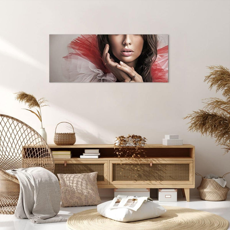 Wandbilder Dekoration Wohnzimmer Schönheit kleid mode modell Panorama Bilder auf Leinwand 120x50cm L