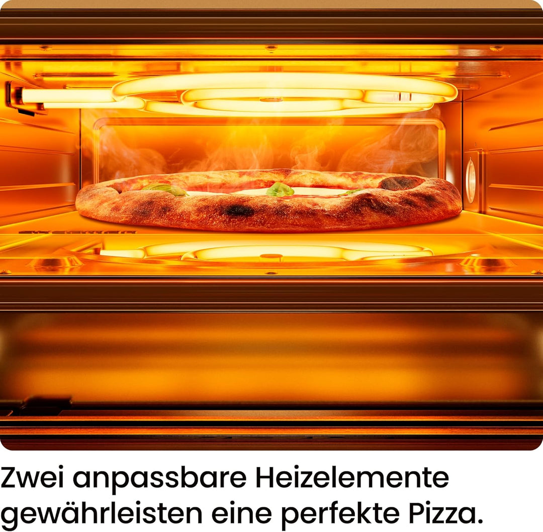 CHEFMAN Elektrischer Pizzaofen für drinnen und draussen, tragbarer Pizzaofen 30 cm für Neapolitaner,