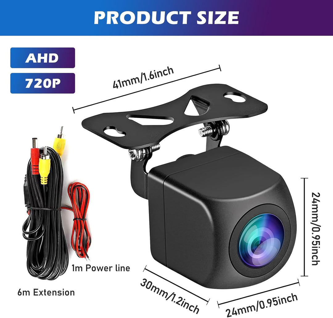 Ahd 360° Einstellbare Universal Rückfahrkamera, Ahd 720p HD Rückfahrkamera Für Pkw, SUV, Wohnmobil,