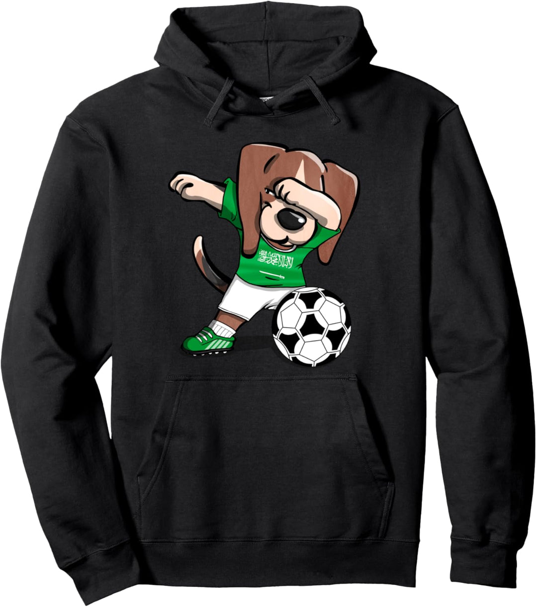 Dabbing Beagle Saudi-Arabien Fussball Saudi-Arabische Flagge Pullover Hoodie