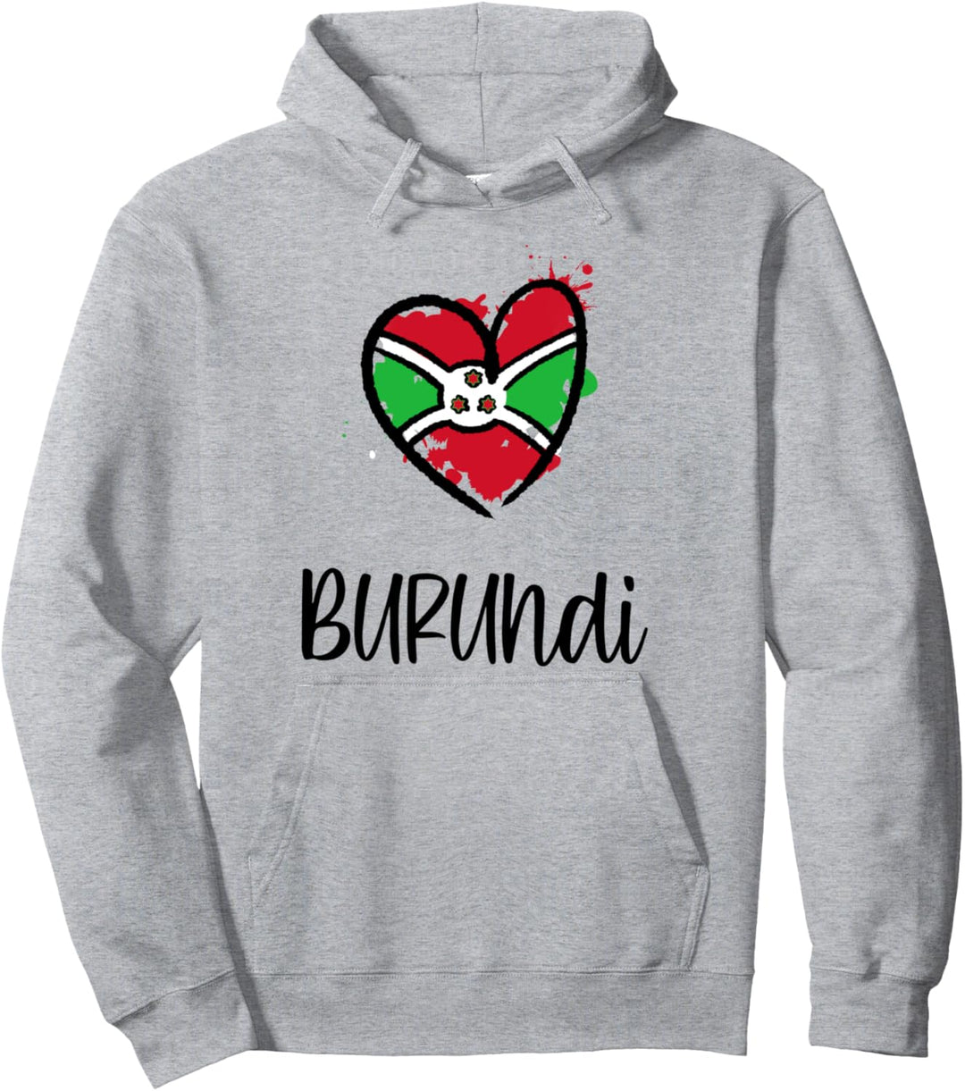 Burundi Heart Art Flag Cute Africa Kirundi Burundian Gift Pullover Hoodie