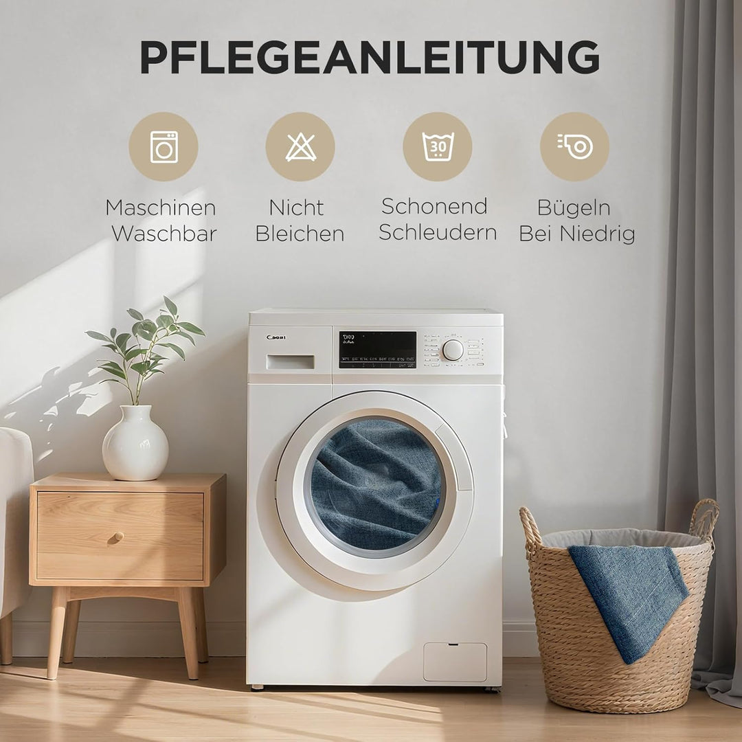 Joydeco 100% Blickdichte Vorhänge mit Ösen Gardinen Leinenoptik 2 Stück, Verdunkelungsvorhang Leinen