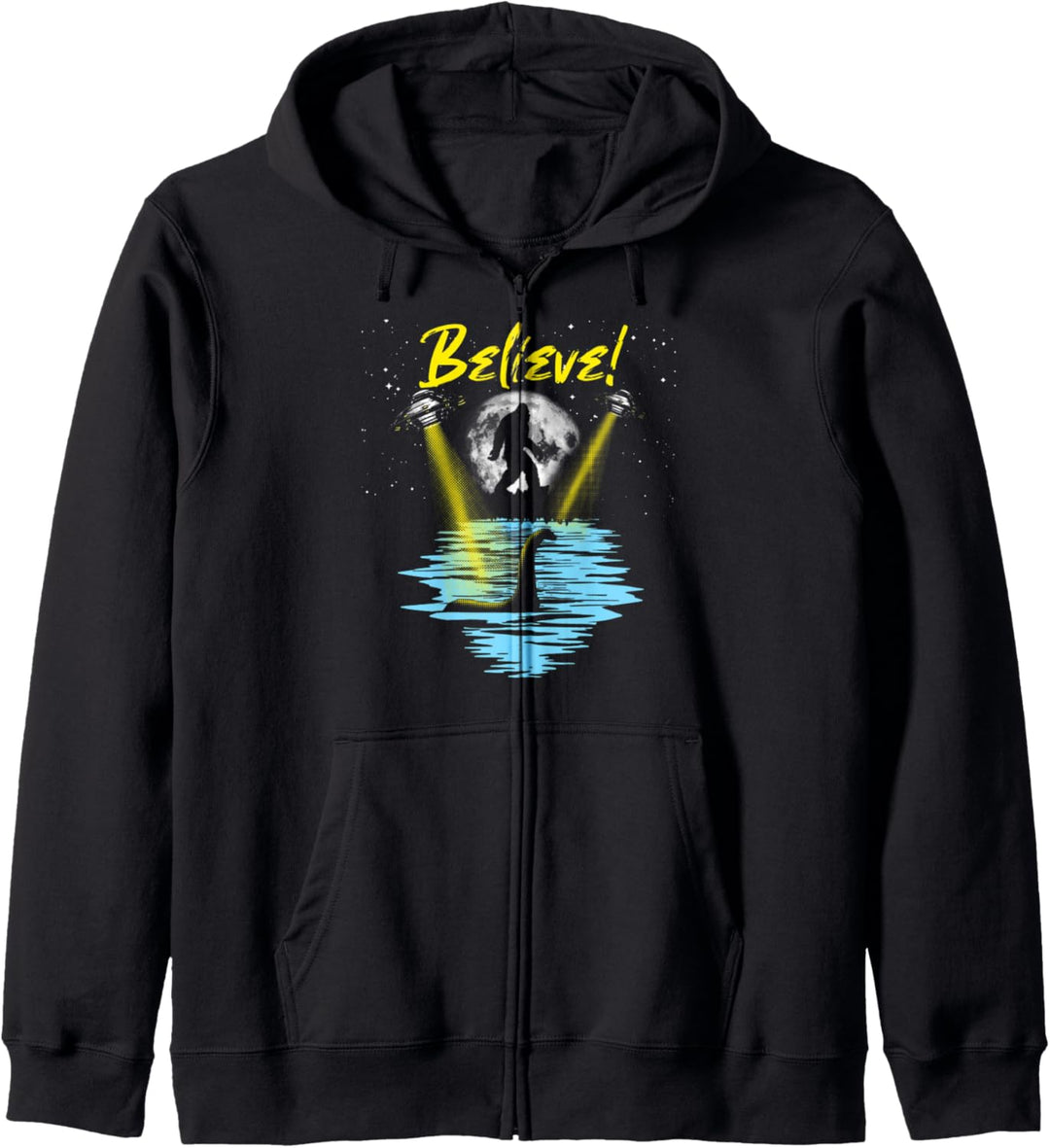 Believe! Retro UFO, Bigfoot & Loch Ness Funny Legends Kapuzenjacke