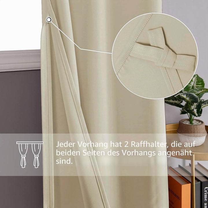 DWCN Blickdichte Vorhänge Verdunkelungsgardinen mit Ösen 2 Stücke Thermogardine für Wohnzimmer,Schla