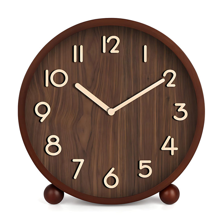 Maxspace Tischuhr Analog, 21cm Holz Tischuhr Batteriebetrieben, Silent Tischuhren ohne Ticken für Sc