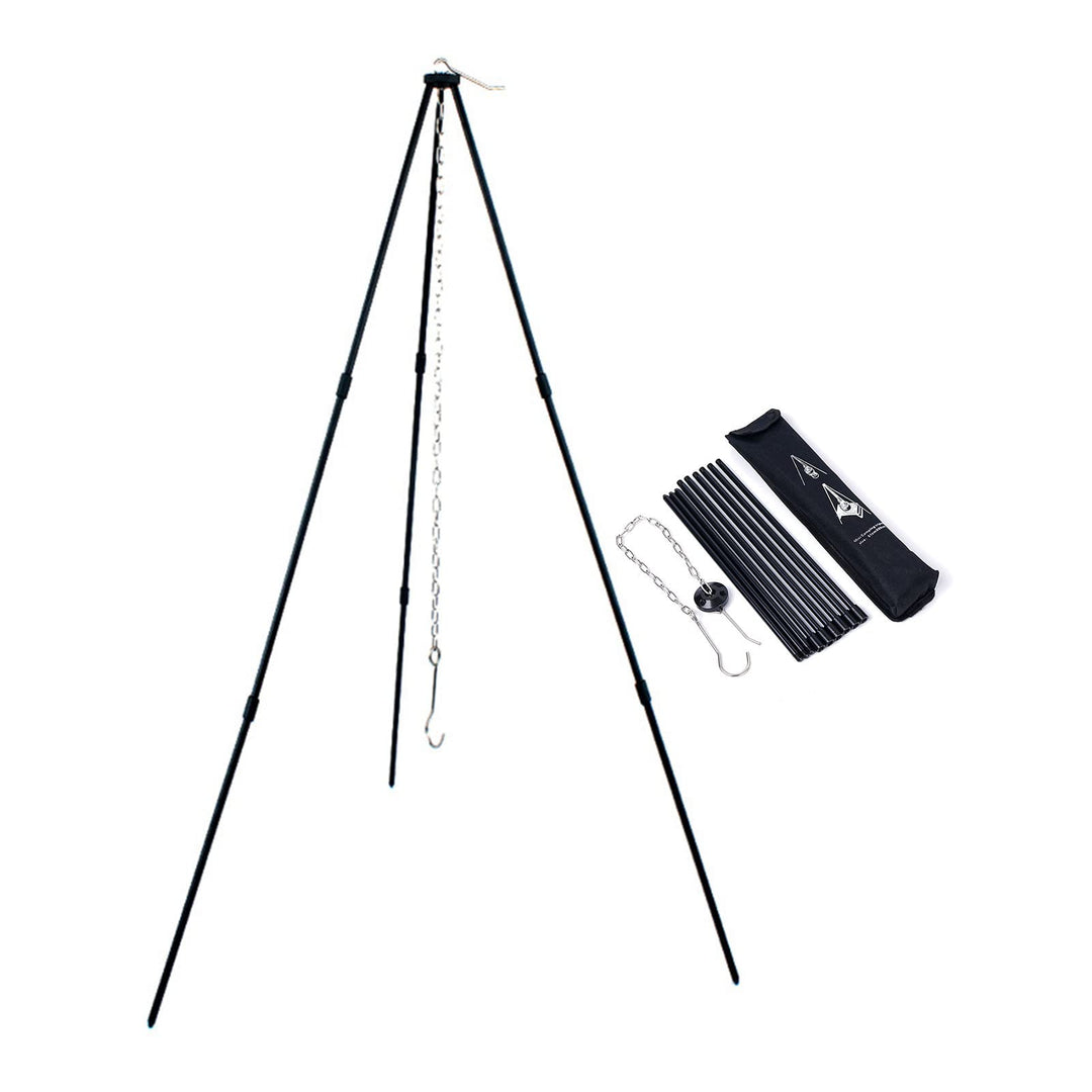 Topyond Dreibein Grill,Kochen Stativ im Freien, BBQ Dreibein,Faltbares Lagerfeuer Kochstativ Stativ