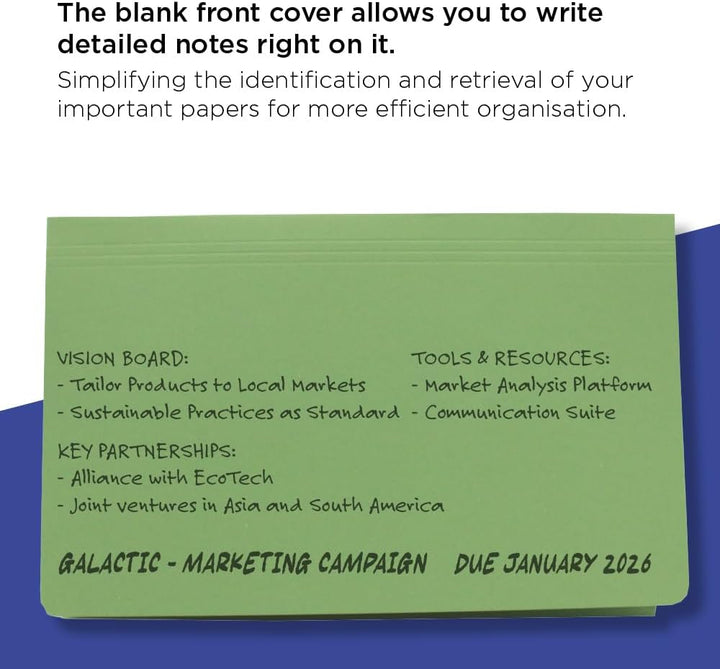 Guildhall Dokumentenmappe ganze Klappe 315 g/m² Kapazität 35 mm Folio-Format 50 Stück grün