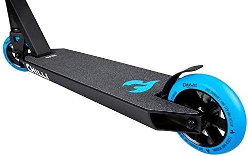 Chilli Pro Scooter Stunt-Scooter H=82cm Trick Tret Roller + Fantic26 Sticker Schwarz / Blau, Schwarz