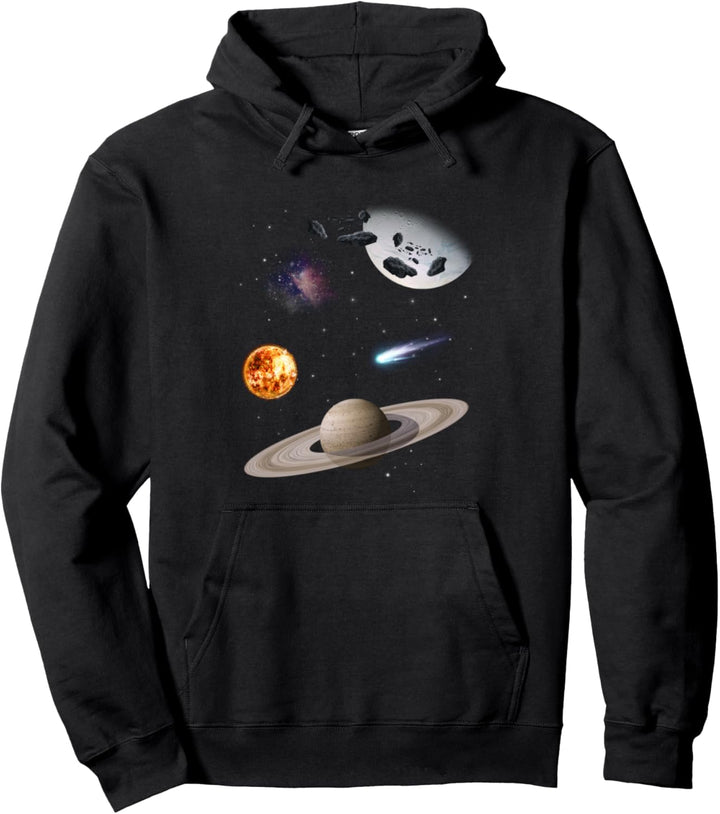 Weltraum Galaxie Motiv Universum Sonne Sonnensystem Planeten Pullover Hoodie