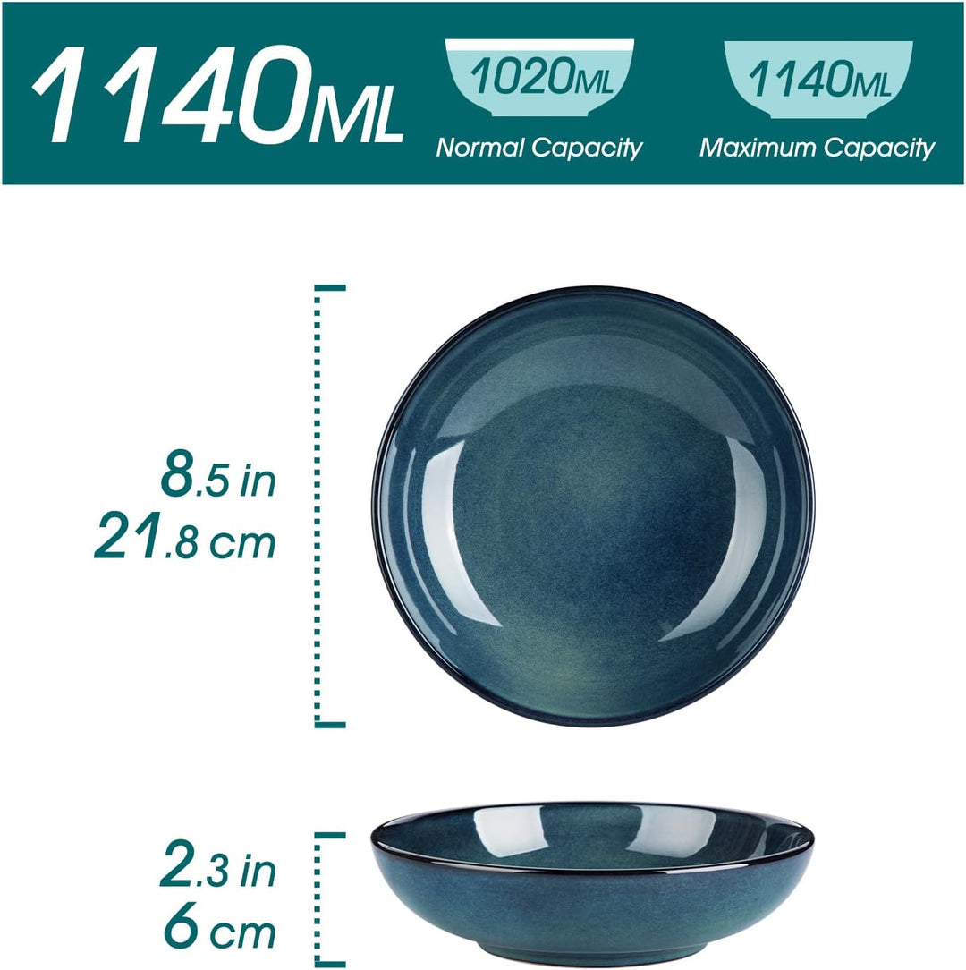 vancasso Stern Suppenteller 6er Set, 1140 Ml grossen Pastateller, Spaghetti Tiefteller, Nudelschalen