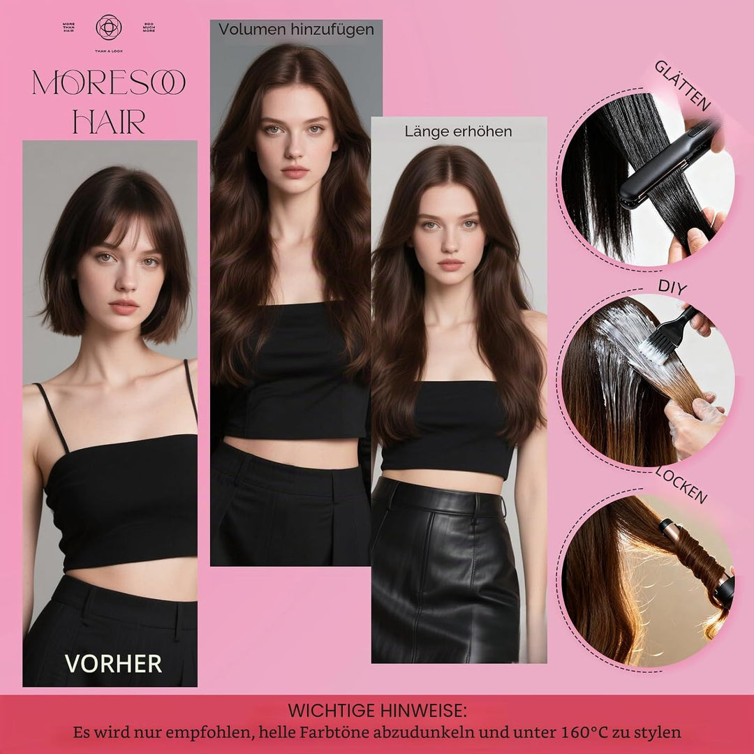 Moresoo Tape in Extensions Schwarz Ombre Silber Remy Echthaar Extensions Tape Balayage Schwarz bis S