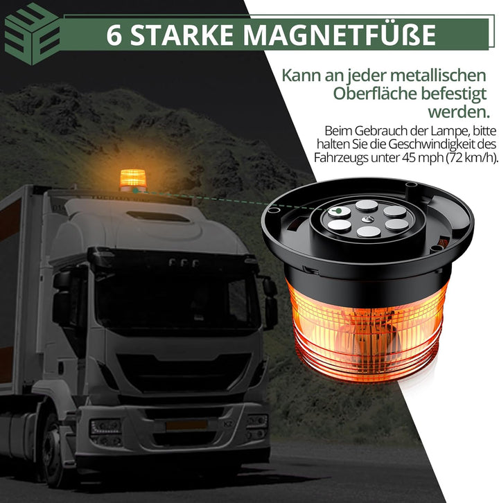 EYPINS 40 LED Rundumleuchte, 40W Auto Warnleuchte, Rundumleuchte Orange, Magnet Warnlicht Blinkleuch