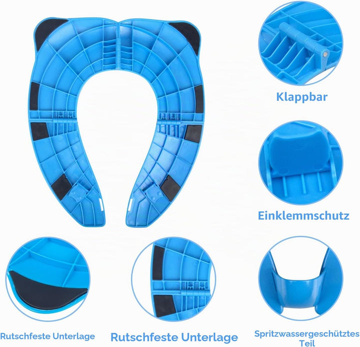 Faltbarer Kinder Toilettensitz, Klappbarer Kinder Toilettentrainer für Unterwegs, Töpfchen WC Sitz K