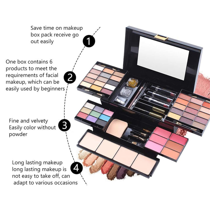 FantasyDay 54 Farben Multifunktions Exquisite Kosmetik Geschenkset Makeup Schmink Kit für Gesicht, A