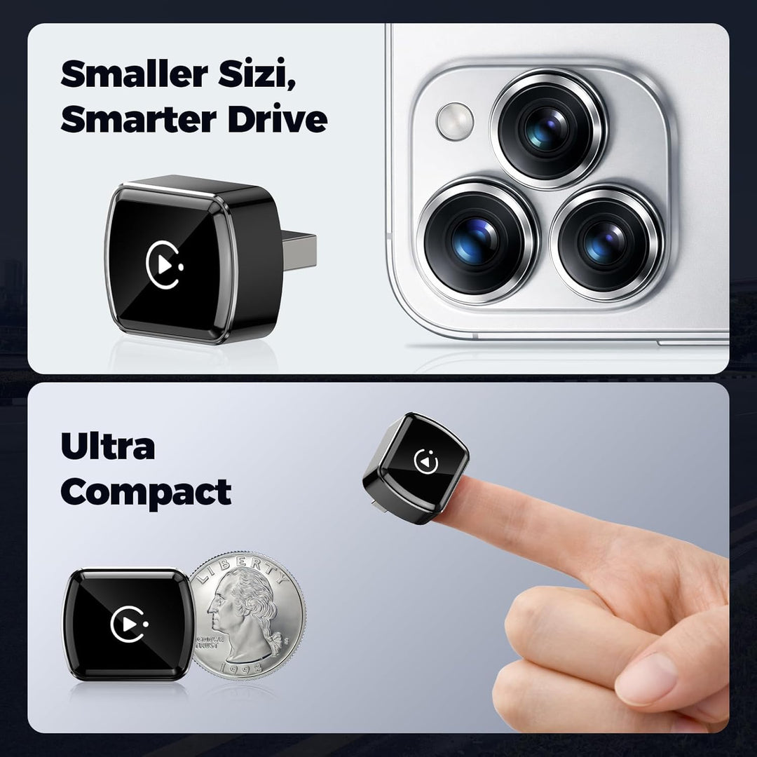 LAMTTO Wireless CarPlay Adapter für iPhones & Android Auto,AirPlay/Miracast, Von Kabelgebunden Auf K