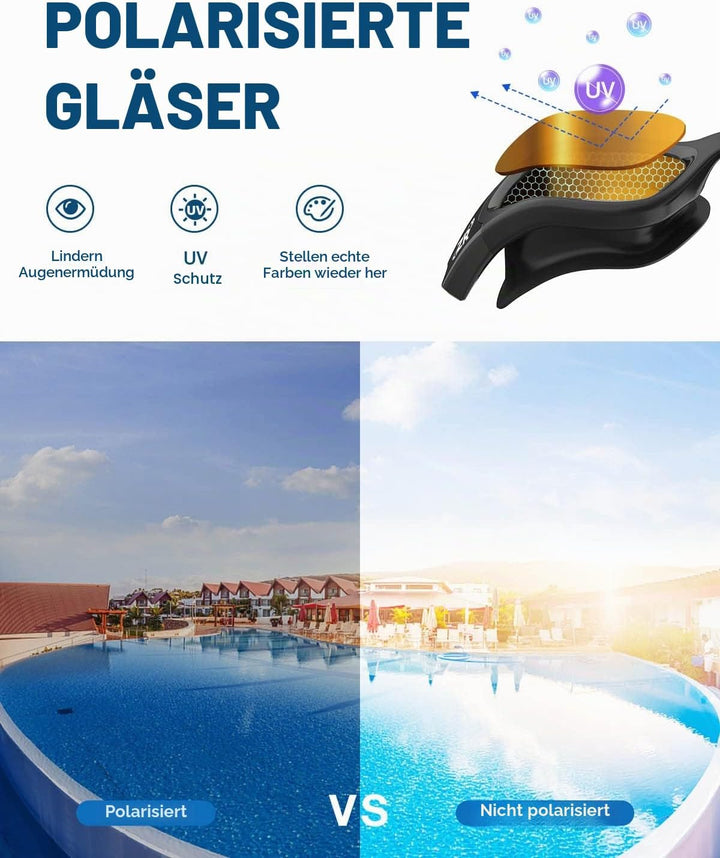 ZIONOR G1 - Polarisierte Schwimmbrille für Unisex und Erwachsene und Damen, beschlagfrei, 100% UV-Sc