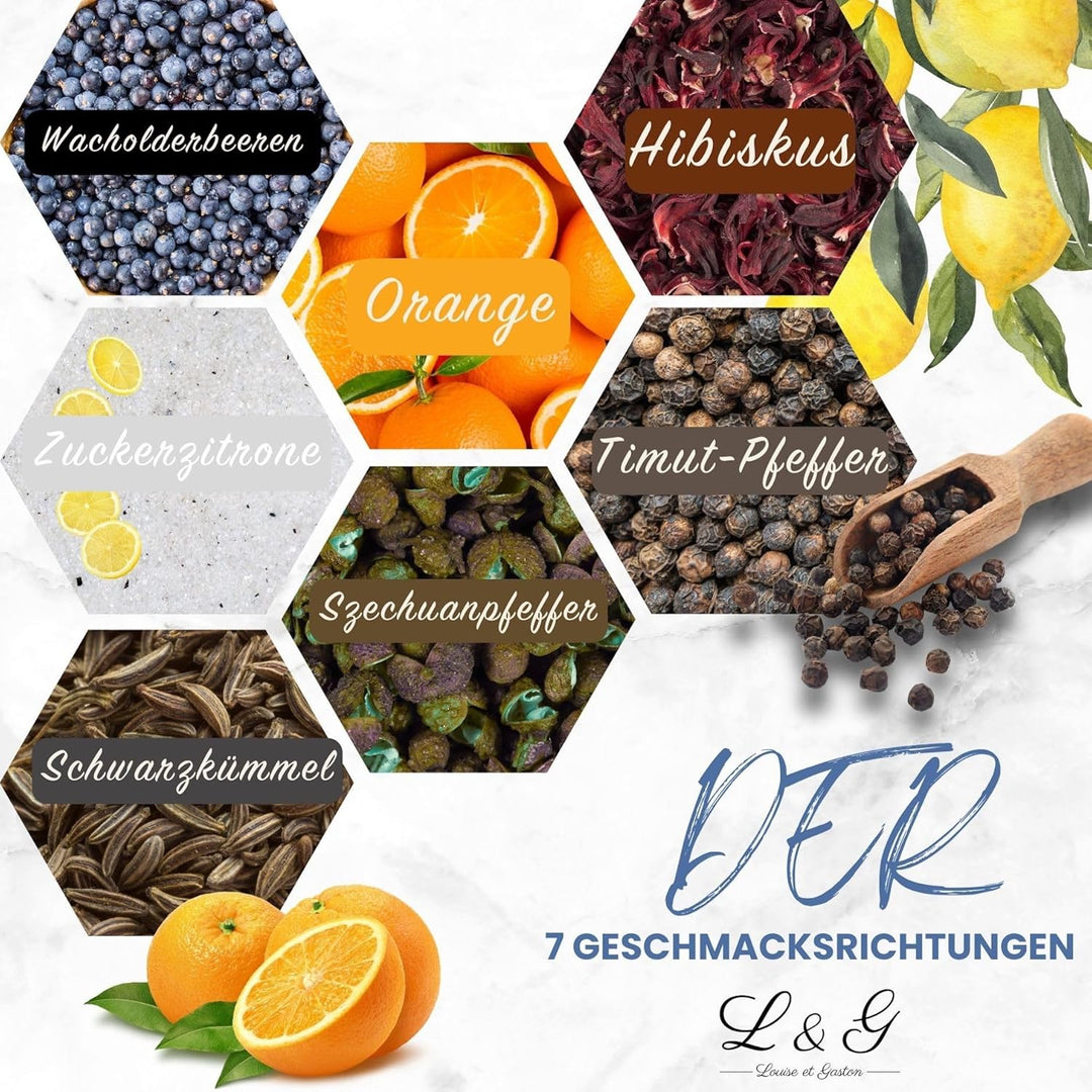 L&G® Entdecker-Set für DIY Gin mit einzigartigen Gewürzen - Exklusives Box Set für Männer/Frauen, Or