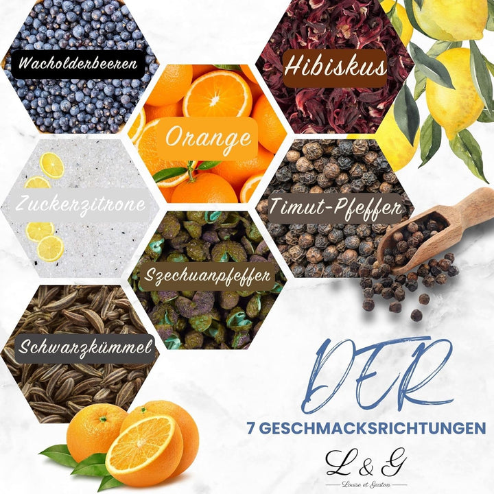 L&G® Entdecker-Set für DIY Gin mit einzigartigen Gewürzen - Exklusives Box Set für Männer/Frauen, Or