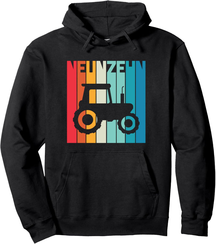 19. Geburtstag Retro Traktor Junge Trecker Bauer Landwirt Pullover Hoodie