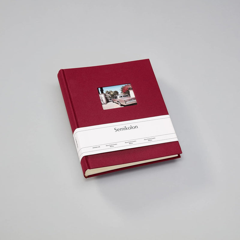 Semikolon 360188 Foto-Album Medium Finestra – 21,6x25,5 cm – 80 Seiten cremefarben, für 160 Fotos –