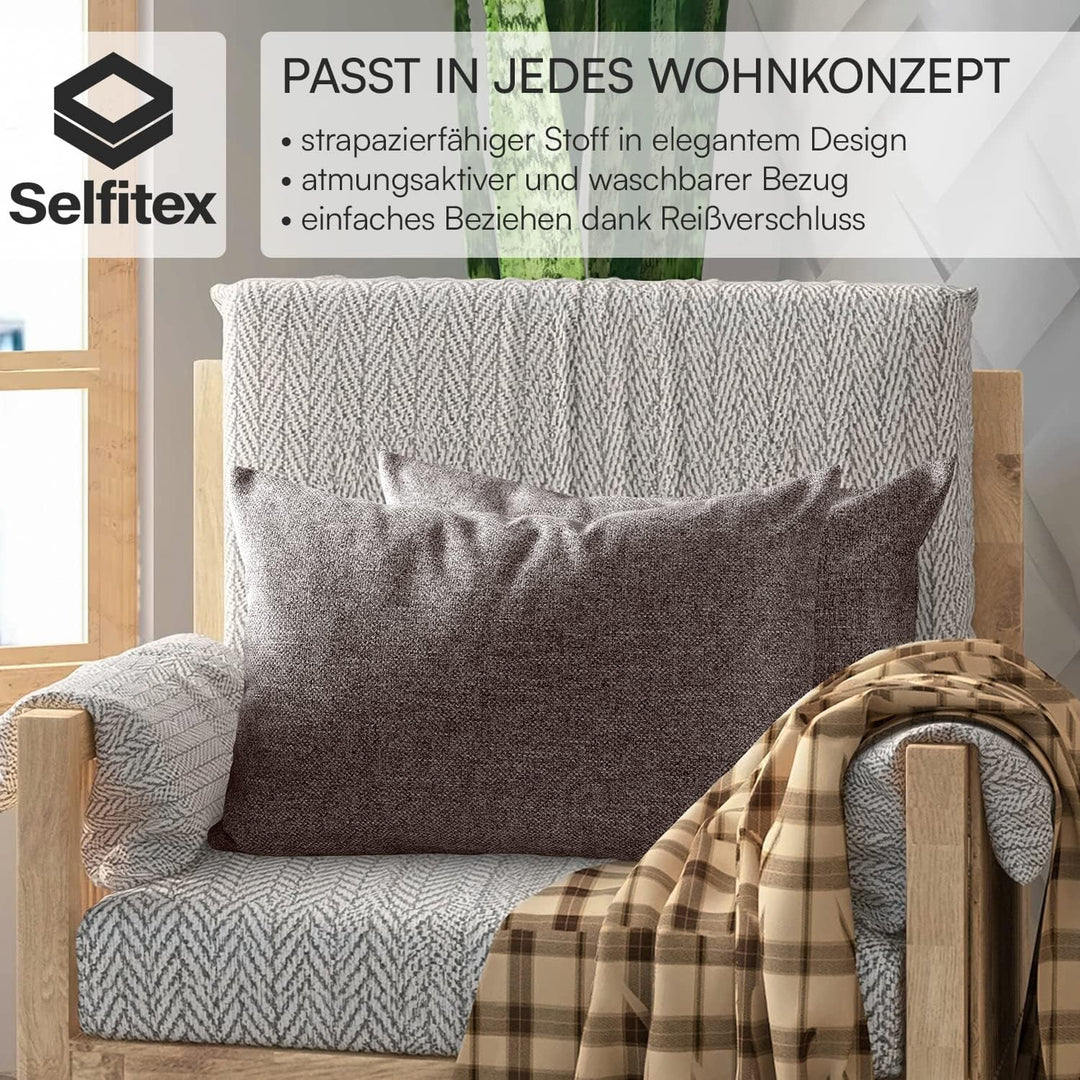 Selfitex 2er Set 40x60 cm, Sofakissen mit Füllung und Bezug, Dekokissen, Kopfkissen mit weicher Kiss