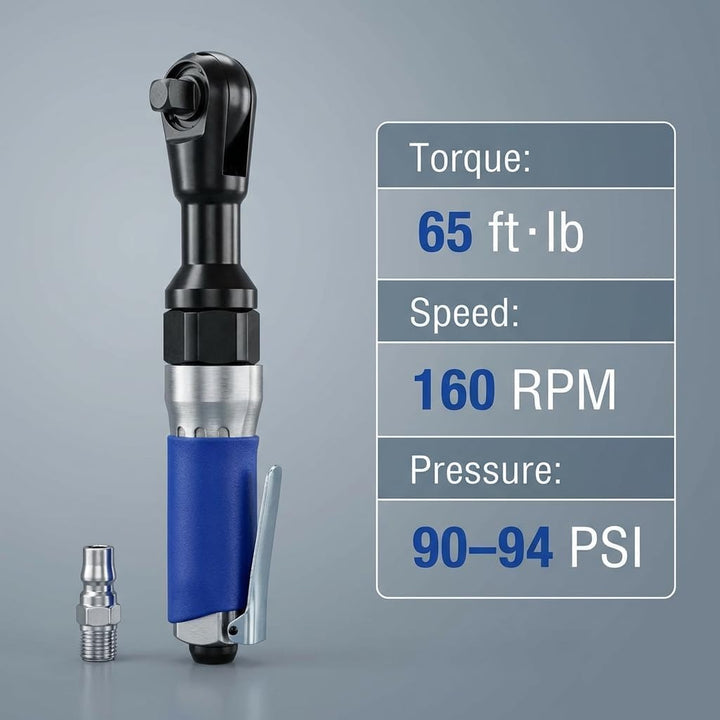 QWORK® Druckluft Ratschenschrauber , 1/2" / 12.5mm , 85 N.M maximales Drehmoment, 1/2"