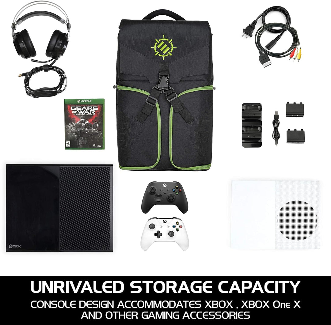 ENHANCE Universal Gaming Rucksack für Konsolen wie Xbox 360, Xbox One, & Laptop Ausreichend Platz fü