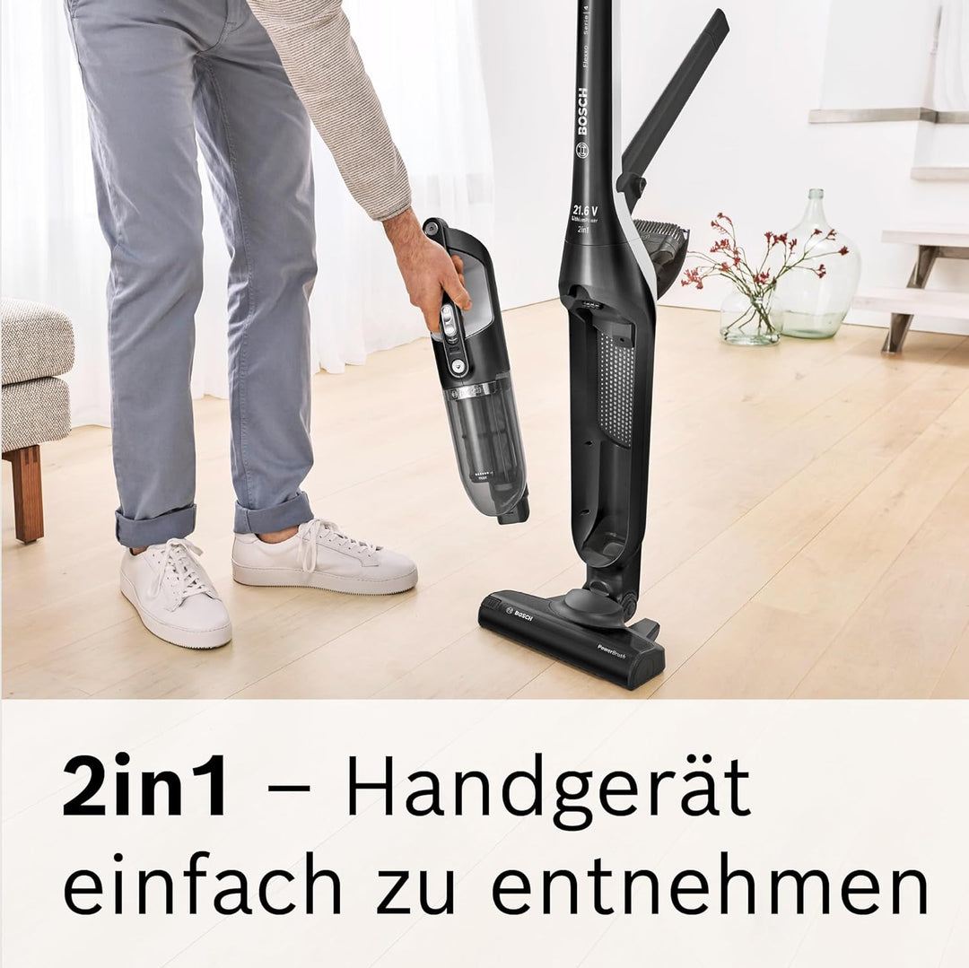 Bosch Akku-Staubsauger Flexxo 2in1 Serie 4 BBH32101, kabelloser Handstaubsauger, beutellos, hohe Sau