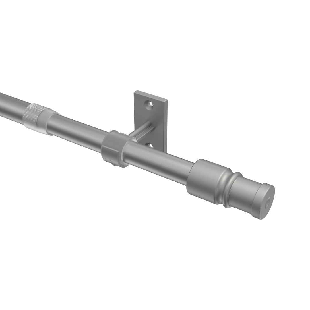 Interdeco Cafehausstangen (2 Stück), Scheibenstangen Silbergrau in 12 mm Ø, Sora, 55-85 cm ausziehba