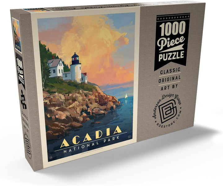 Acadia National Park: Lighthouse, Vintage Poster - Premium 1000 Teile Puzzle - MyPuzzle Sonderkollek