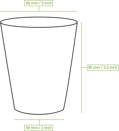 BIOZOYG 1000 Stück weisse Pappbecher 200 ml / 8 oz Ø 80 mm | umweltfreundlich, recycelbar & schlicht