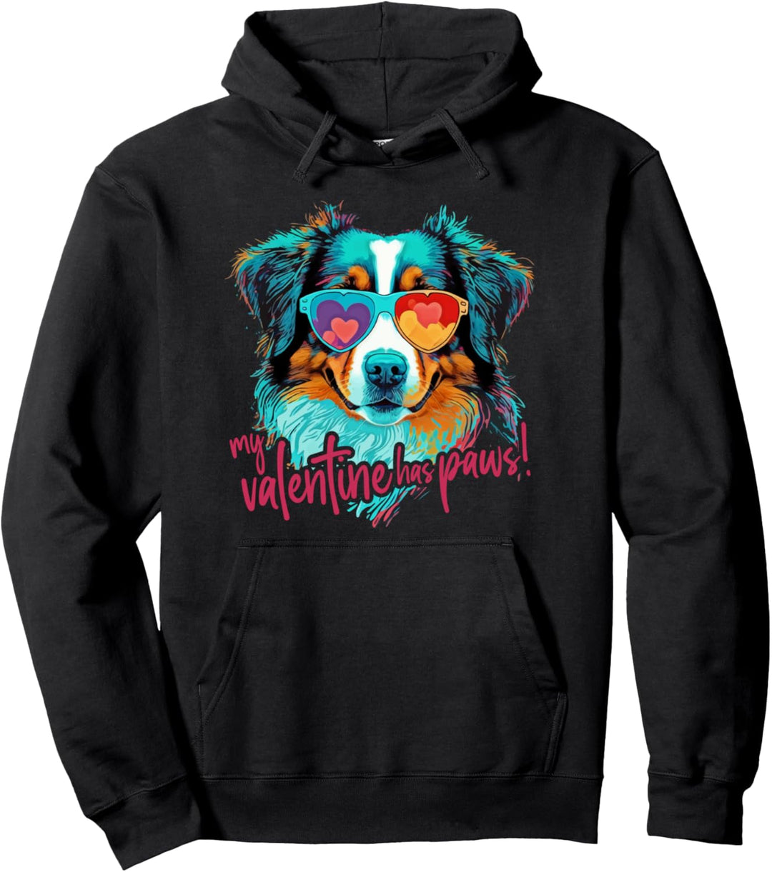 Australienshepherdhund - Hundeliebe zum Valentinstag Pullover Hoodie