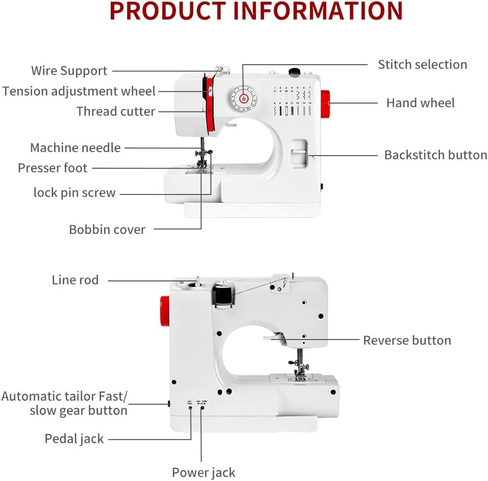 LetCart 725 Nähmaschine Pro mit 14 Programmen, Elektronische Nähmaschine für Anfänger Kinder, Basic