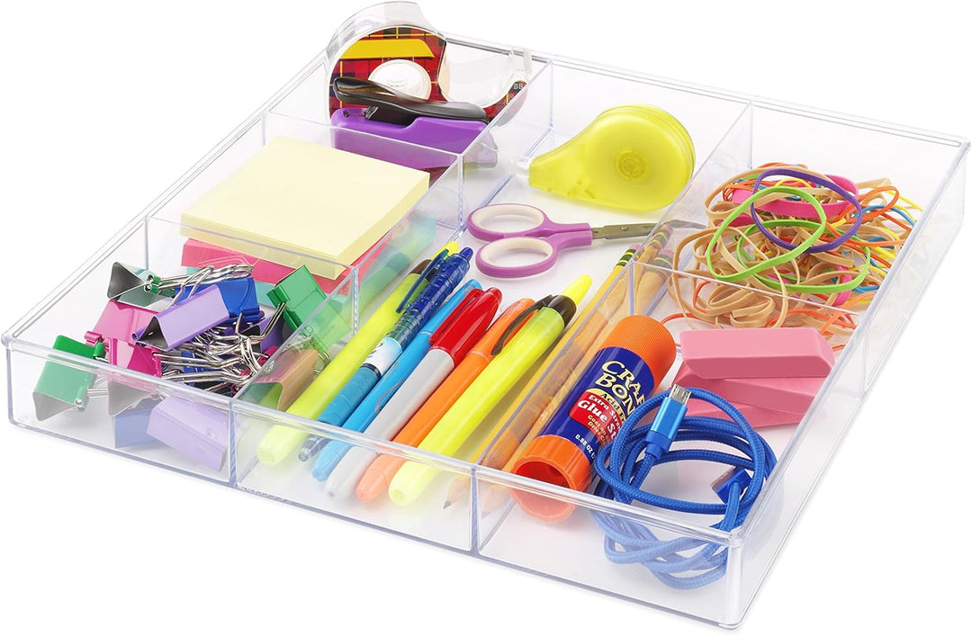 Whitmor Schubladen-Organizer mit 6 Fächern, transparent, Harz Kunststoff, farblos, 6-Section 6-Secti