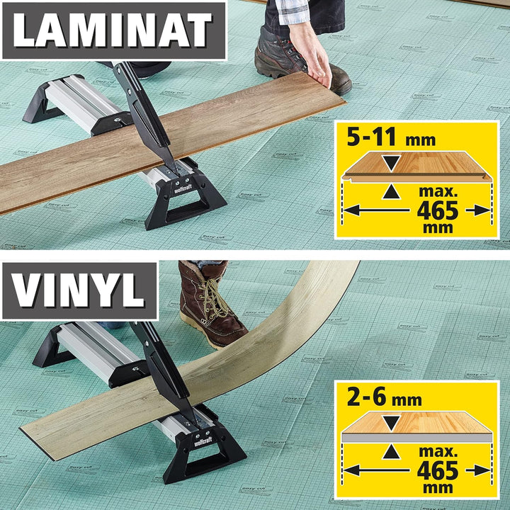 wolfcraft VLC 800 Vinyl- und Laminatschneider 6939000 / Schneidegerät für Laminat &amp; Vinyl bis zu 46,