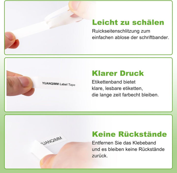 4x Yuanqimm Kompatibel für Brother Ptouch Bänder 12mm x 8m TZe231 TZe-231 TZ231 TZ-231 TZe 12mm 0,47