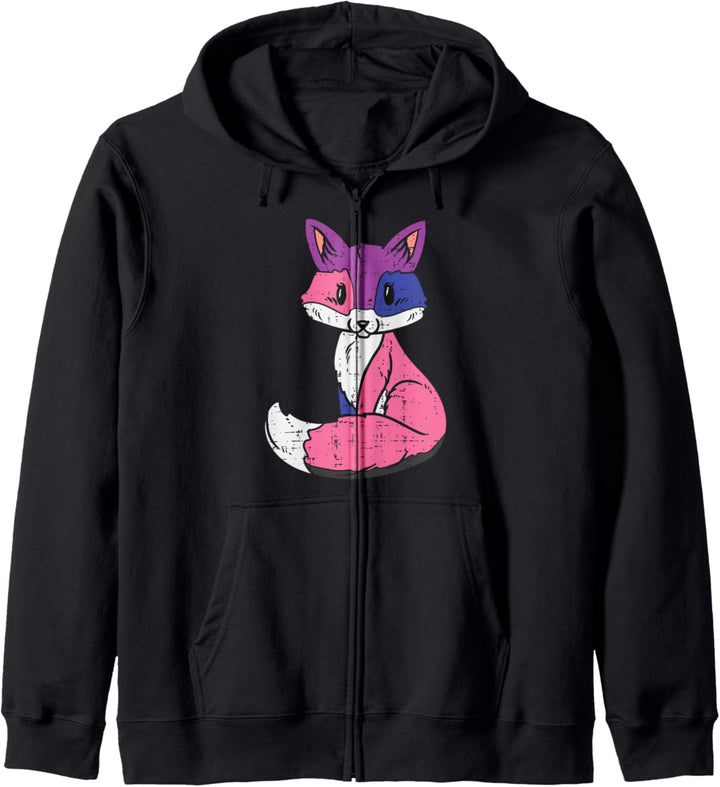 Fox Animal LGBTQ Genderfluid Flag Non-Binary Men Women Kapuzenjacke
