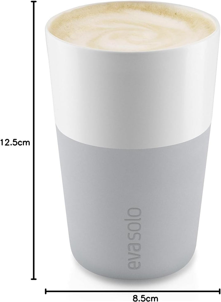 EVA SOLO | 2 Cafe-latte-Becher Marble grey | Gut zu halten durch Silikonbeschichtung | Marble grey 1