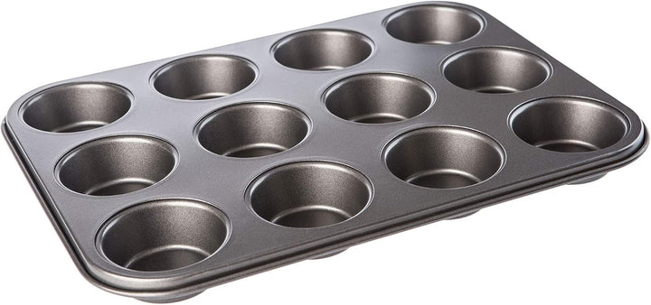 KADAX Muffinform 35 x 26.5 X 3 cm, Backform für 12 Muffins, aus Stahl, grosse Wölbungen, optimale Hi
