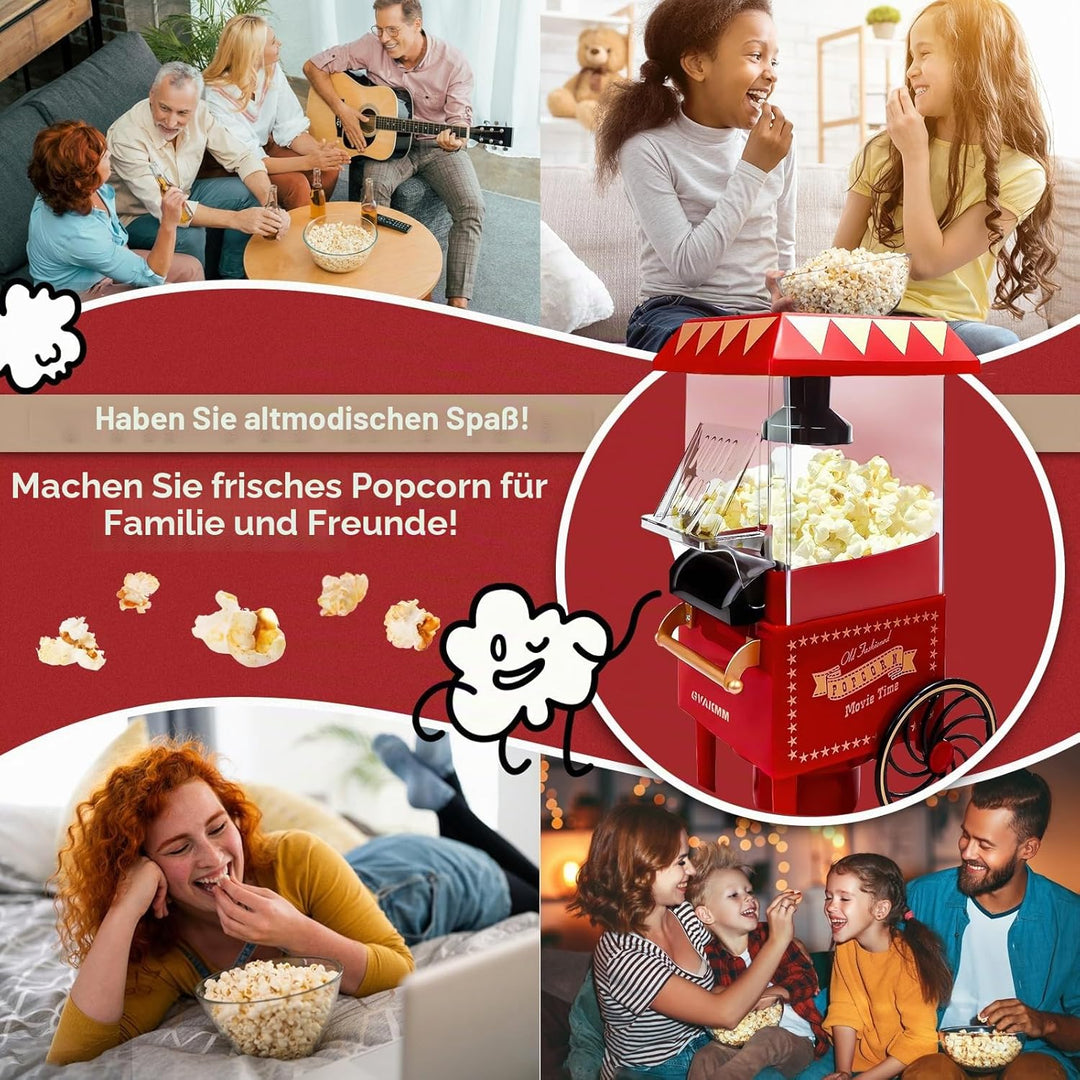 Popcorn-Maschine, Heissluft-Popcorn-Maker-Set, Geschenk-Box, tragbare Popcorn-Popper-Maschine, 10 Ta