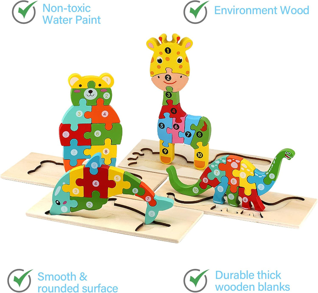 Holzpuzzle für Kleinkinder von 1-3 Jahren, Montessori-Spielzeug für Kinder ab 2 Jahren, lernendes pä