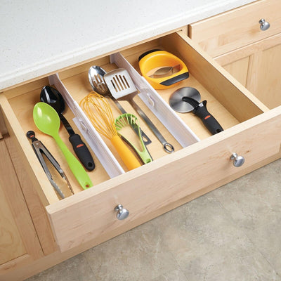 mDesign 8er-Set verstellbarer Schubladeneinsatz – praktischer Schubladen Organizer für Schrank und K