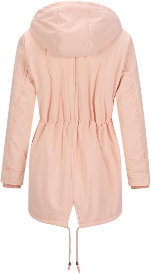 YYNUDA Wintermantel Damen Warm Gefüttert Winter Parka Mittellang Winterjacke Winterparka mit Fellkap