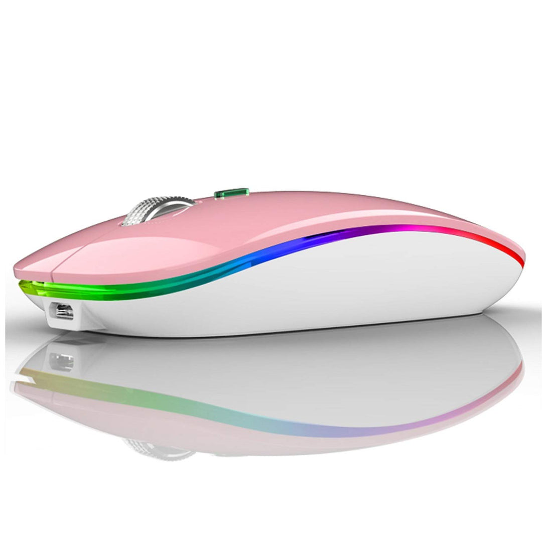 Uiosmuph G12 Maus Kabellos, LED 2.4G Leise Funkmaus Wiederaufladbar Wireless Mousemit Nano USB Empfä